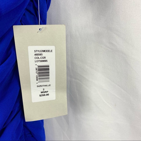 JILL STUART Blue and Green One Shoulder Fitted Mini Dress NWT in Size 2 - Picture 4 of 9